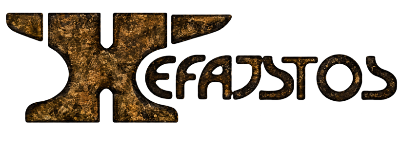 Hefajstos — logo z kowadłem w kształcie litery H.